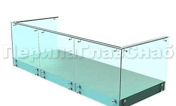 Ограждения на несущем стекле с торцевым креплением для балкона в Тюмени. Готовые проекты ПерилаГлавСнаб