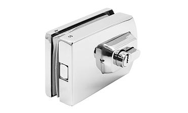 Замок для стеклянной двери вертикальный с ответной частью на стену и пол, полированный, вырез 15 t135 PSS купить в Тюмени