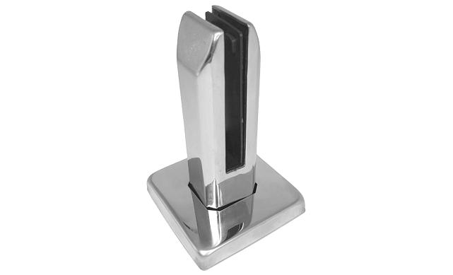 Cтеклодержатель напольный, плоский 45х50х160 мм, для стекла 10 - 12 мм, полированный, без сверления стекла AISI 201 k282-201