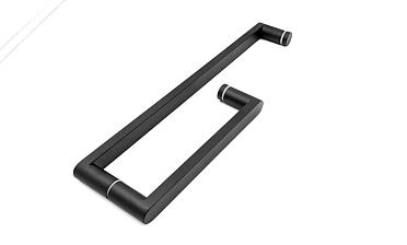 Ручка 225х425 круглая+квадратная труба AISI 304 черная t628 BL купить в Тюмени