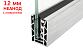 Комплект профиля зажимного для стекла 12 мм и 6+6 ,с отверстием, НЕАНОД. алюминий 100х60мм, т100-2-12