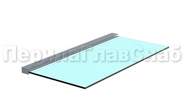 Козырек на алюминиевом профиле ,вынос до 950мм k671-100-2.4 купить в Тюмени