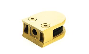 Стеклодержатель литой с вставками под стекло 8 мм (4+4 мм), закругленный под Ø38.1 мм, 40х22х50, золотой k001-88 купить в Тюмени