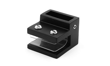 Коннектор торцевой труба-стекло 30х10 мм, нержавеющая сталь AISI 304, черная t467 BL купить в Тюмени