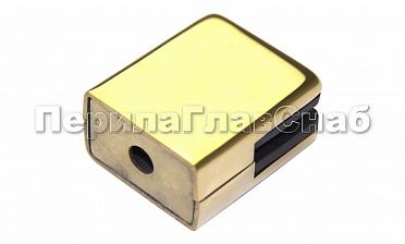 Стеклодержатель штампованный квадратный на плоскость для стекла 8 мм (4+4 мм), полированный, под золото (AISI 304) Фk352-88 купить в Тюмени