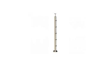 Стойка круглая Ø38.1: 5 ригеледержателей, полированная, высота 950 мм (AISI 304) k715 купить в Тюмени