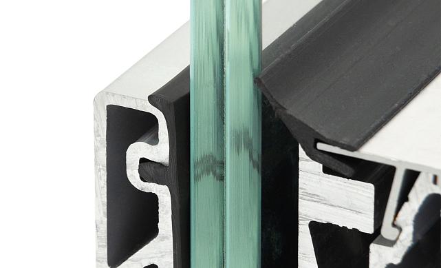 Комплект профиля зажимного для стекла 20мм и 10+10,с отверстиями, АНОД. алюминий 100х60мм, т100-1-20 5