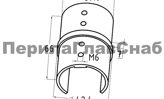 Соединитель с пазом Ø42.4 мм, полированный, (AISI 316) k229 2