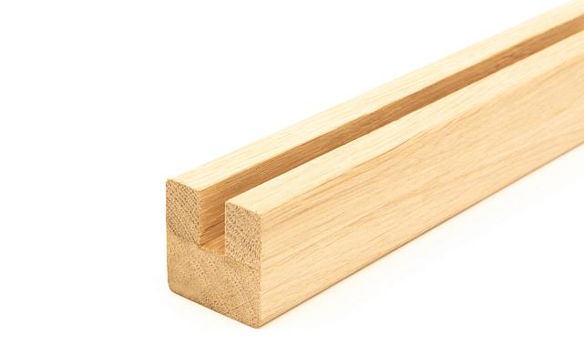 Дубовый поручень 40х40 некрашеный С ПАЗОМ, Премиум Ф-1077 4