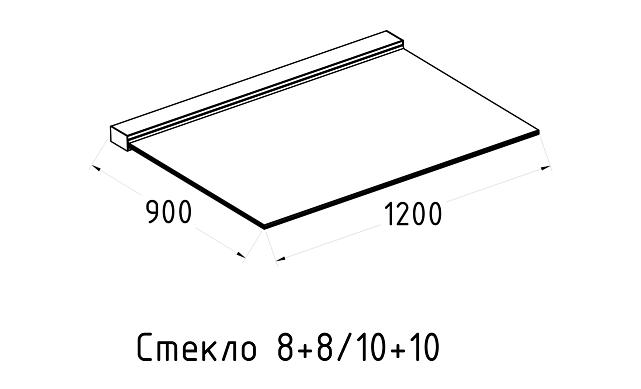 Козырек на алюминиевом профиле ,вынос до 950мм, k671-100 2