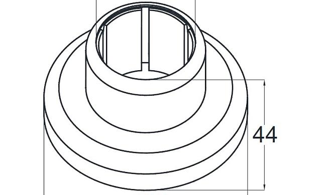 Цанга Ø38.1 мм, низ 8х82 под анкер 8 мм, (AISI 316), (для установки на деревянную ступень, бетон, крепление на 3 анкера М8) k026-3 3