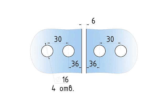 Душевая петля стекло-стекло, нержавеющая сталь AISI 304, полированная t321 PSS 3