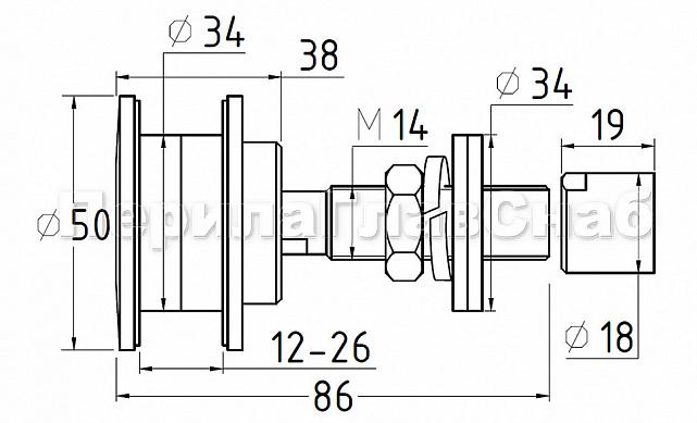 Стеклодержатель (рутель) под стекло от 16 до 24 мм, полированный (AISI 316) k274 2