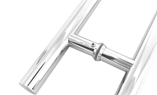Ручка для стеклянной двери рейлинг двухсторонняя для стекла 8-12 мм, 25x275x450 мм, полированная t633-450 PSS 3