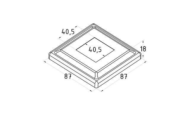 Низ стойки 87х87 мм, S=0.8, под 40х40 мм, AISI 201 k030-3 2