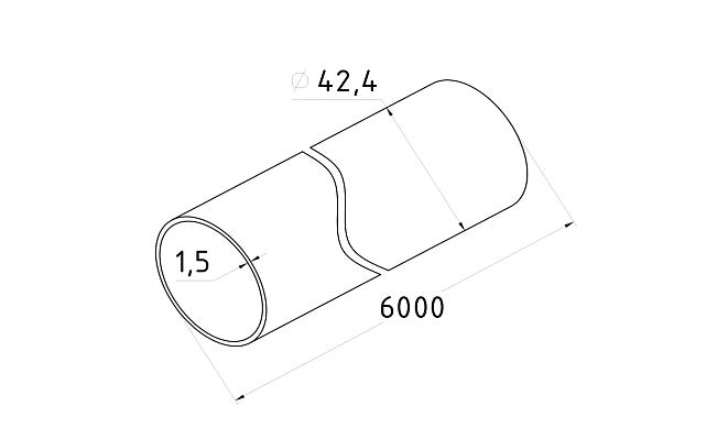 Труба Ø42.4 х 1.5 х 6м, тройная полировка 600GRIT, (AISI 304), уценка Фk845-У 2