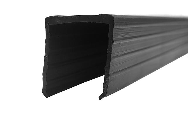 Уплотнитель в поручень с пазом 24х24 для стекла 10+10мм ПВХ, черный Фk310 4