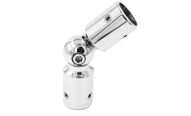 Соединитель труба-труба, шарнирный, цинк-хром полированный t915 PZn 5