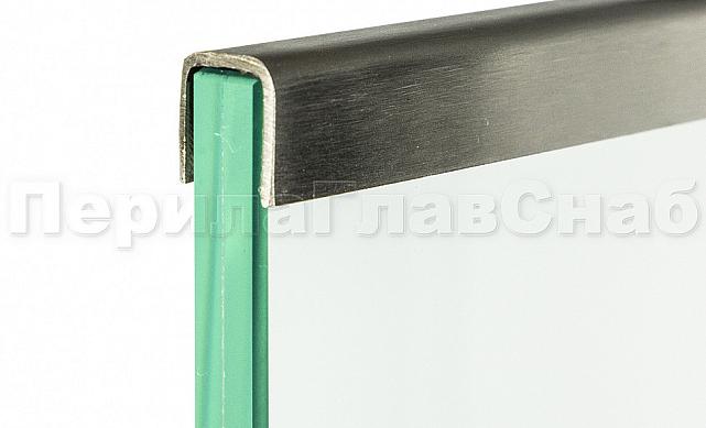 Профиль П-образный, L=2000 мм, t=1.5 мм, для стекла 10 мм, шлиф. (AISI 304) Ф-1147 3