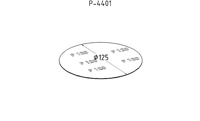 (Расходн.) P-4401 Шлиф.круг самолип. белый d.125 мм, P.120 2