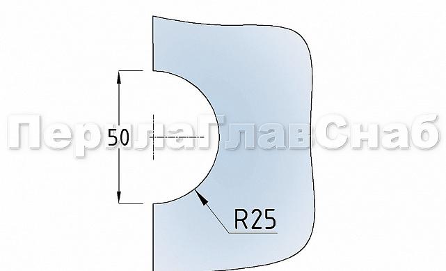 Коннектор стена-стекло с монтажной пластиной, полированный, вырез 09 t192 PSS 5
