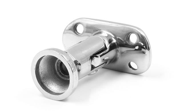 Наконечник стойки "колокольчик" на плоскость, с регулируемым ложементом под поручень Ø50.8 мм, литой, полированный, нержавеющий AISI 304, k203-3 4