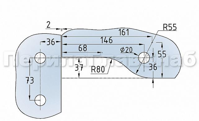 Фитинг угловой соединительный с осью, полированный t140 PSS 4