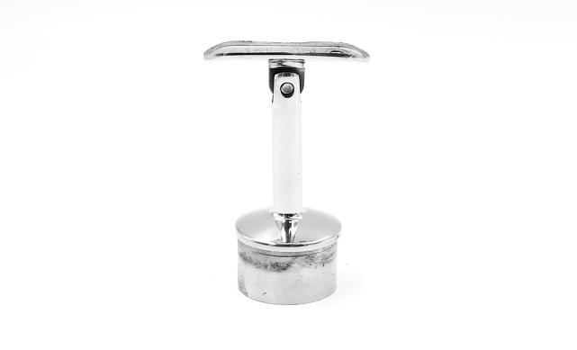 Наконечник палец на стойку Ø42.4х1.5 мм, с регулируемым ложементом под поручень Ø50.8 мм, литой, полированный, нержавеющий AISI 304 k372 3