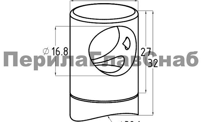 Ригеледержатель на стойку Ø38.1х16.8 мм, полированный, литой (AISI 304) k018 2