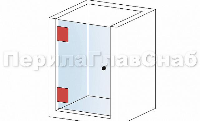 Петля для душевой кабины стена-стекло 90° 90х55 мм латунь-хром, полированная t301 PC 2