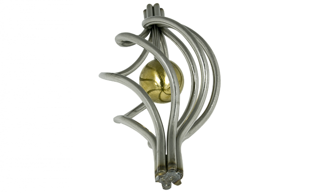 Декоративная вставка (корзинка) для стойки Ø25 мм, с золотым шаром k388-2 9