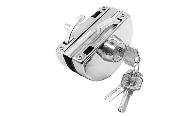 Замок для стеклянной двери с ответной частью на стекло, без вырезов в стекле полированный t109 PSS 5