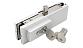 Замок для стеклянной двери угловой с круглым ригелем комплект, под алюминий t150 AL