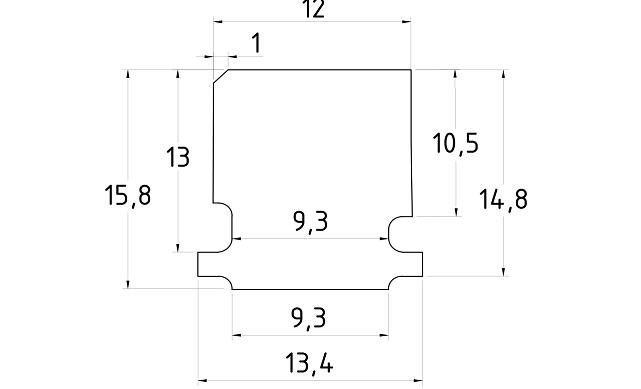 Подставка для стекла в профиль т40, материал ТЭП, цвет черный т40-05 2