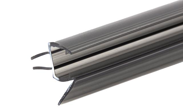 Уплотнитель для стекла 8мм, полупрозрачный черный, пол-стекло 2,2 м t206-2 BL  3