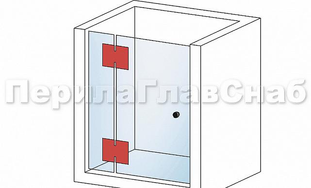 Петля для душевой кабины стекло-стекло 180° 90х55 мм, полированная t303 PSS 4