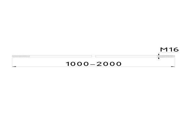 Ванта (тяга) для козырька с резьбой М16, длина 1000-2000мм (AISI 316) k670-16-L2 3