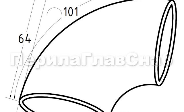 Отвод поручня под сварку Ø38.1х1.45 мм, 400 Grit, (AISI 304) k095 2